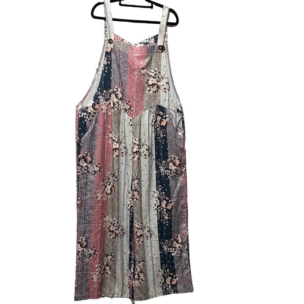 XL37 Floral Striped Jumpsuit